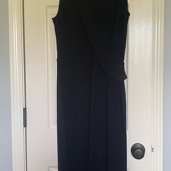 Ramy Brook Black Ruched Wrap Gown - Picture 6 of 7